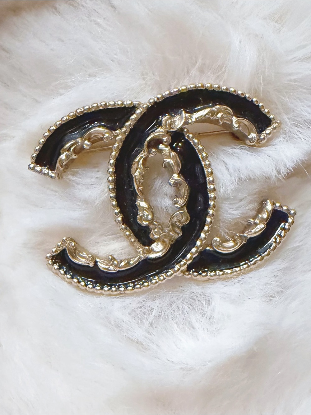 Chanel Enamel CC Brooch